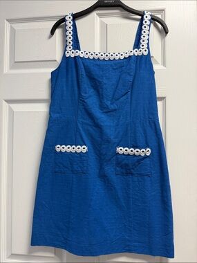 Lilly Pulitzer Blue Mini Dress with White Trim
